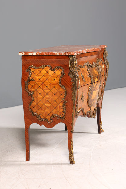Wunderschöne Barock Kommode massiv Holz Sideboard Antik Marmor Schubladenkommode
