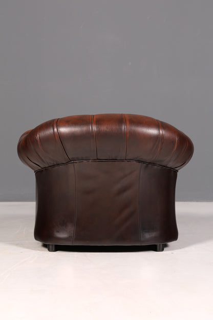 Wunderschöner Original Chesterfield Centurion Sessel Englischer Armlehnsessel Echt Leder Herrensessel Vintage