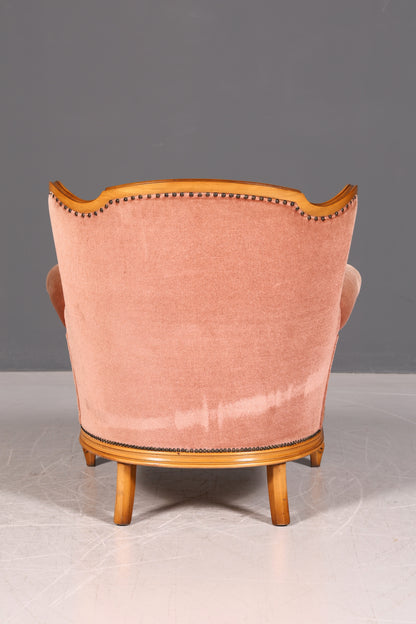 Edler Chippendale Armlehnsessel Barock Stil Samt Stoff Sessel Armchair Rococo Antik 3 von 4