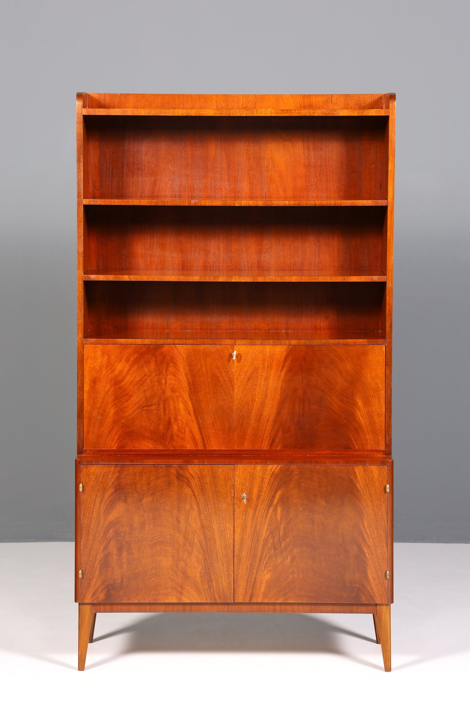 F184 Finish Wunderschöner Mid Century Schrank Bücherregal Vintage Sekretär Highboard Holz Regal