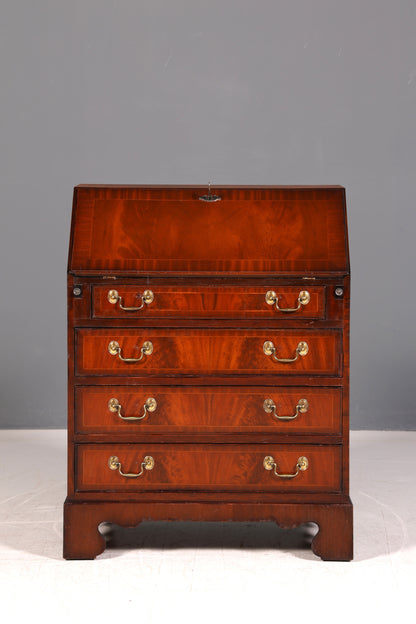 Wunderschöner Englischer Sekretär Schreibkommode Mahagoni Echt Holz Schreibtisch Kommode 60s UK Vintage