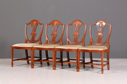 Noble Set of 4 English Chairs Hepplewhite Style Dining Chairs Antique Dining Chairs Kitchen Chairs Chair Set Vintage