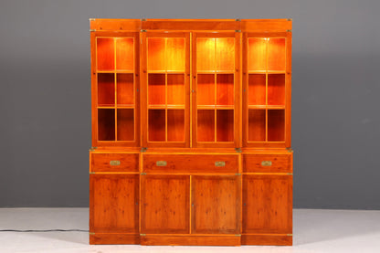 Beeindruckender Maritimer Englischer Vitrinenschrank Bibliothek Bücherschrank Anrichte Buffet Glasvitrine Antik Vintage