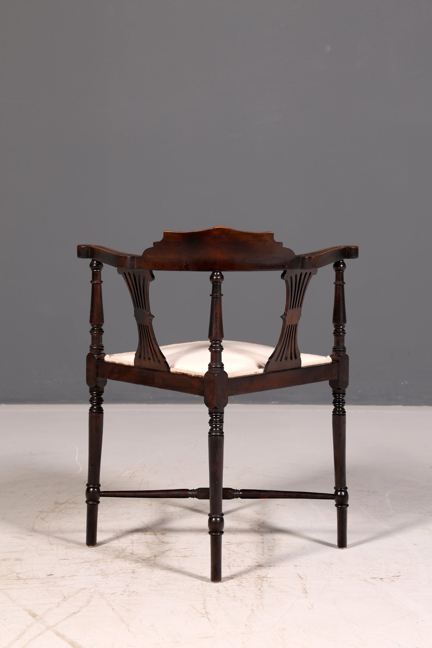 Wunderschöner Antiker Eckstuhl Corner Chair Englisch Edwardian Intarsien Armlehnstuhl Schreibtischstuhl Vintage 1 von 2