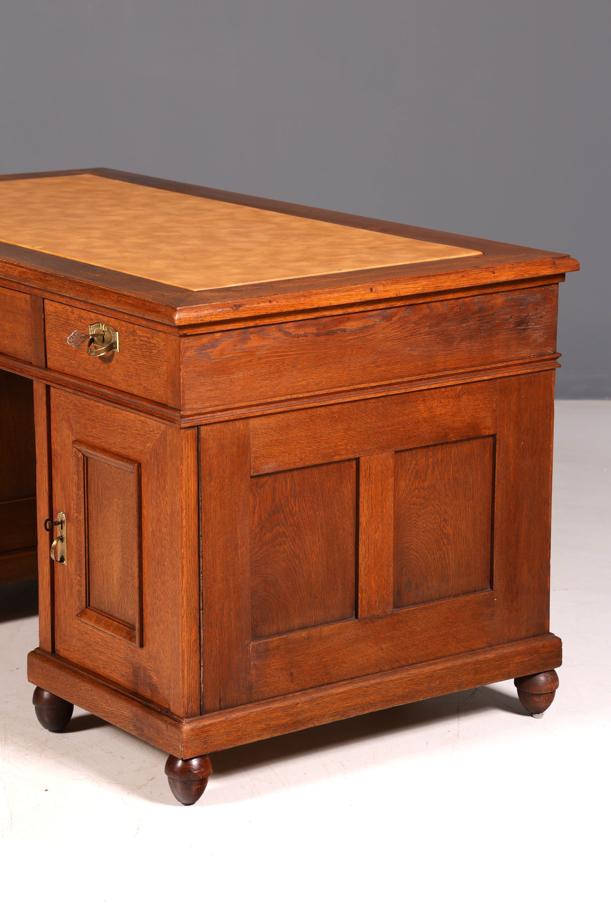 Traumhafter Jugendstil Schreibtisch Eiche Gründerzeit Bürotisch Echt Holz Desk Office Table Antik Vintage