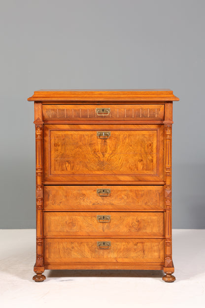 Edler Gründerzeit Sekretär Vertiko Highboard Jugendstil Kommode Schrank um 1880