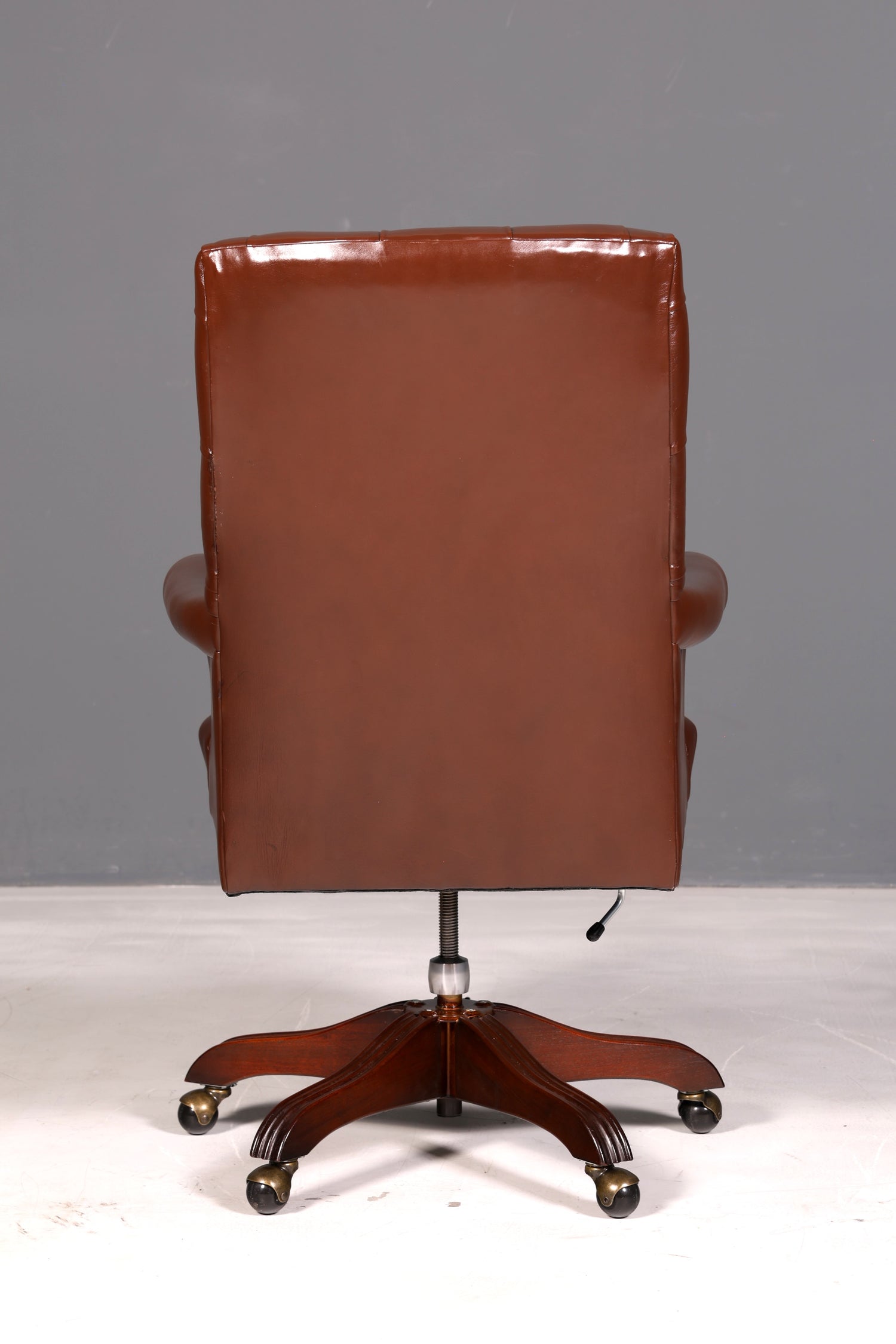 Elegant Chesterfield executive chair, office chair, genuine brown leather, swivel chair, desk chair, office armchair