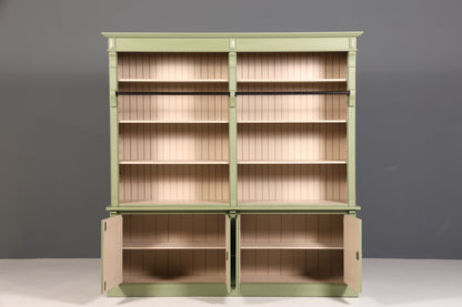 Traumhaftes XXL Landhaus Stil Bibliothek Bücherregal Schrank Antik Kolonial Stil Regal massiv Holz Buchablage