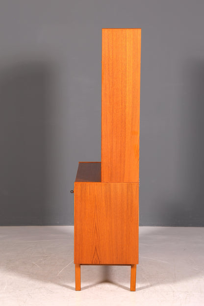 Traumhaftes Mid Century Regal Teak Holz Schrank Danish Design Retro Kommode Vintage Bücherregal 60er Jahre 1 von 2