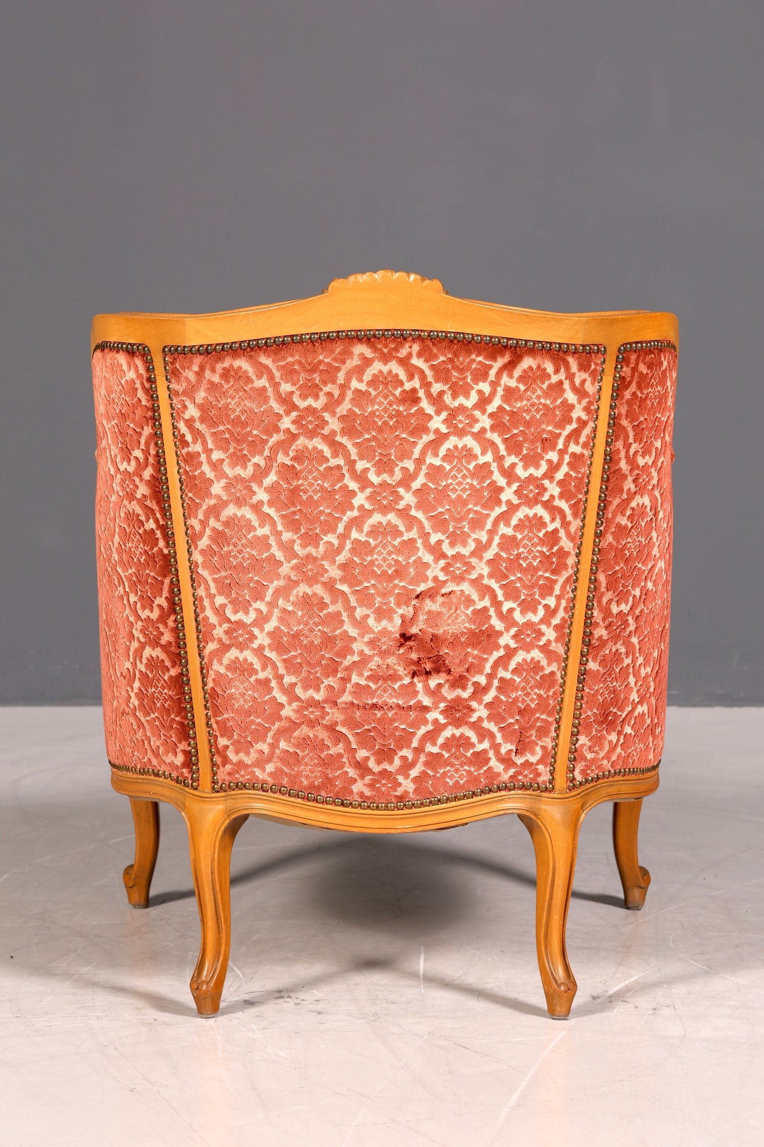 Edler Chippendale Armlehnsessel Barock Stil Sessel Samt Stoff Armchair Sessel 2 von 2
