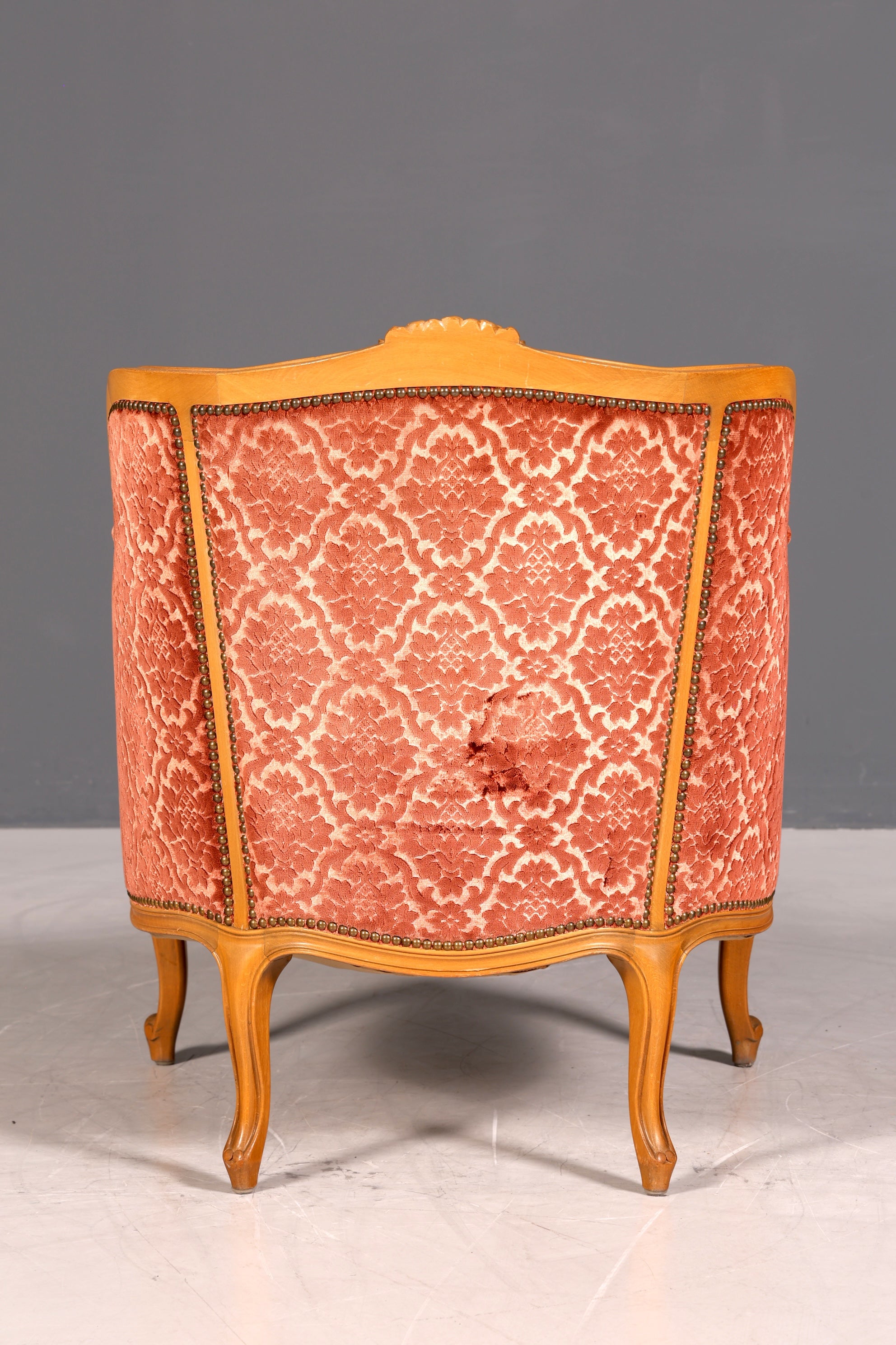 Edler Chippendale Armlehnsessel Barock Stil Sessel Samt Stoff Armchair Sessel 2 von 2