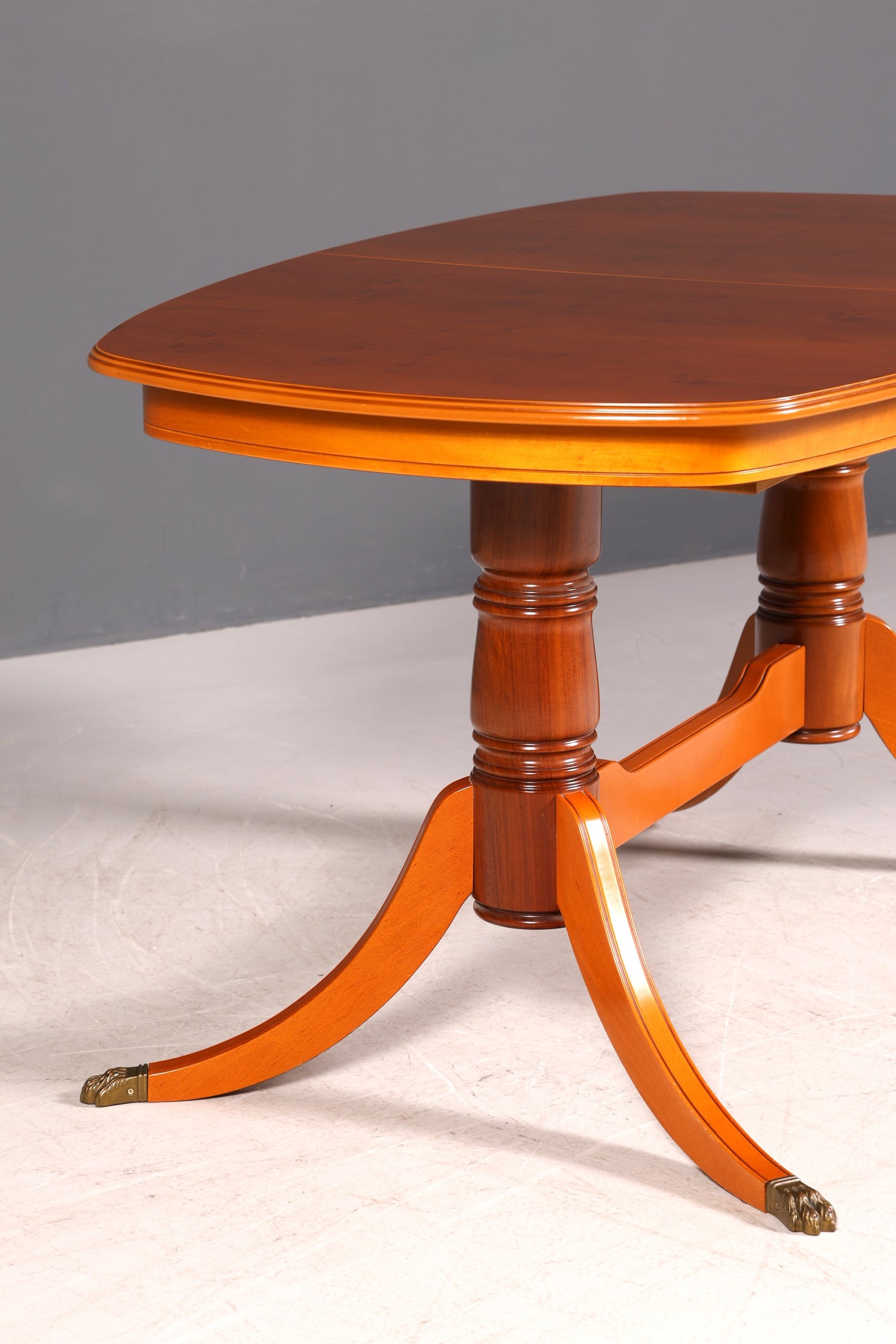 G035 Finish cm Wunderschöner Englischer Tisch ausziehbarer Esstisch Antik Stil 60s Küchentisch Eibe