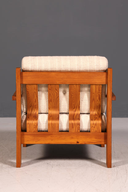 Schlichter Mid Century Sessel Danish Design Armlehnsessel echt Holz Relax Sessel 1 von 2