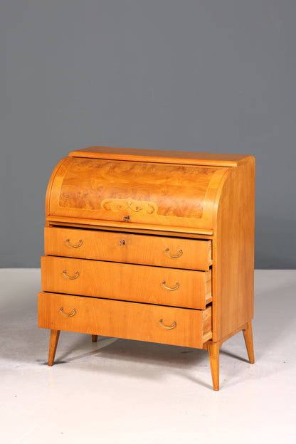 Wunderschöner Mid Century Rollladen Sekretär echt Holz Büro Schrank Vintage Schreibkommode
