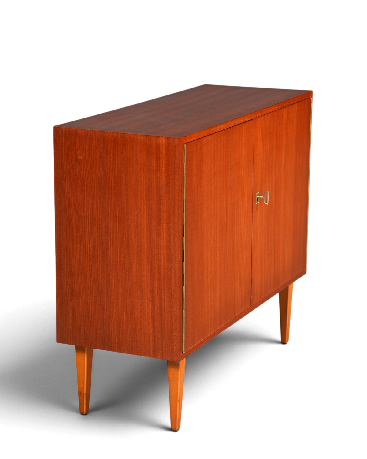 Hauptstadt Möblerei Mid Century Kommode aus Teakholz im 60er Jahre Retro Design mit schlanken Beinen