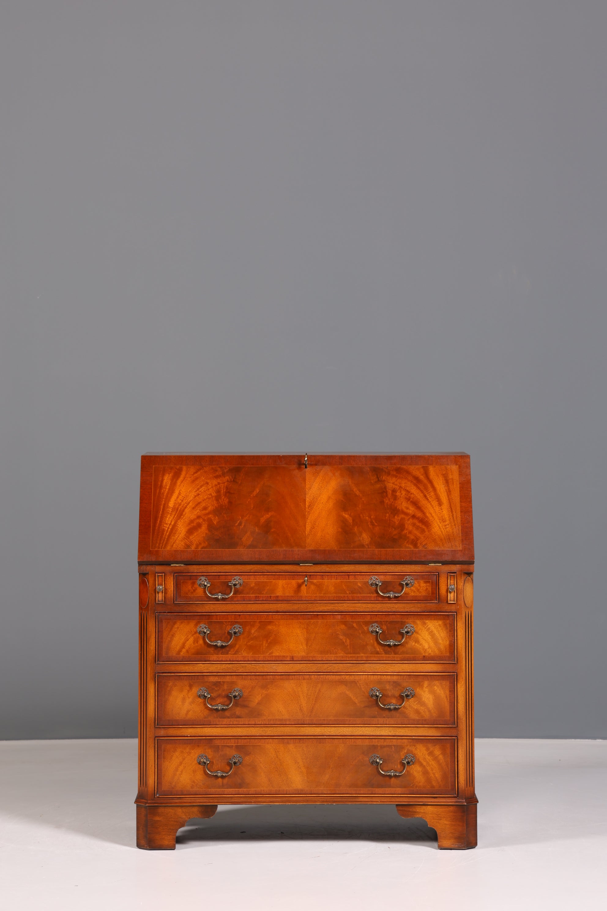 Wunderschöner Englischer Sekretär echt Leder Schreibkommode UK Schreibtisch Kommode