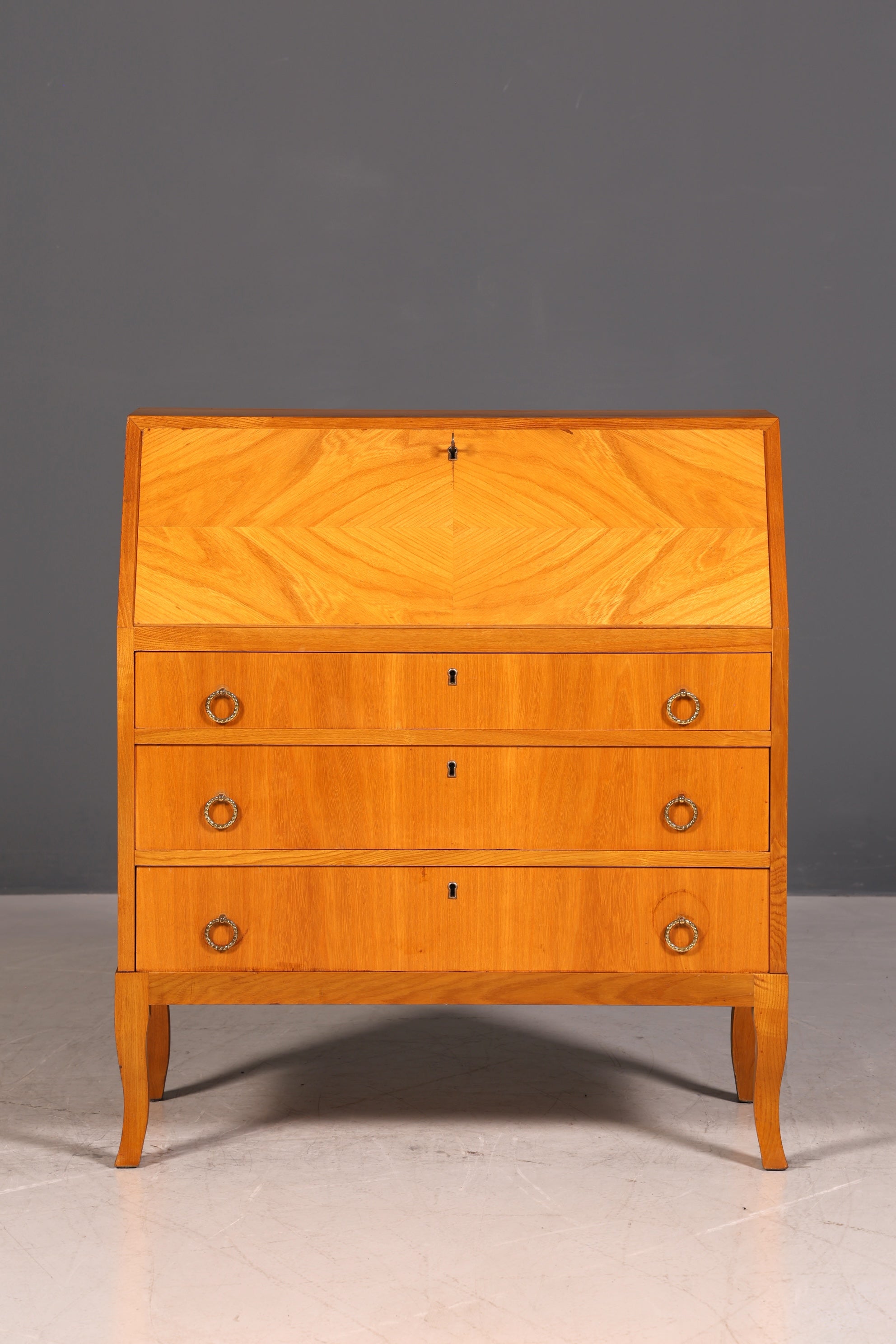 G677 Finish cm Schlichter Mid Century Sekretär Vintage Schreibmöbel echt Holz Kommode Office Secretary (Kopie)