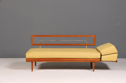 Seltenes Original Knoll Antimott Sofa Mid Century Couch Daybed Teak Holz 3-Sitzer Sofa Schlafsofa