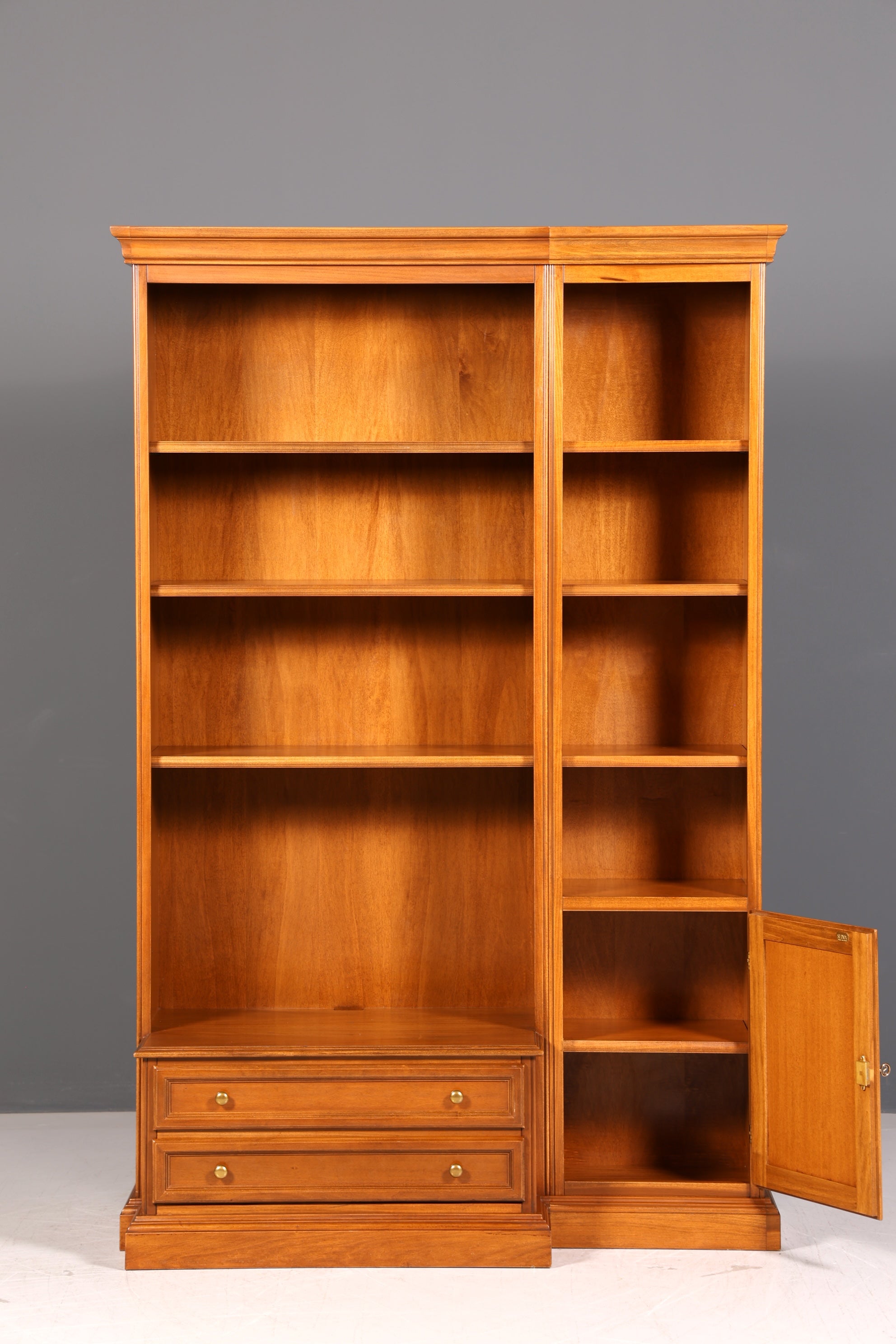 Edles Original Selva Bücherregal Kirschholz Regal Bücherschrank Vintage Italienische Möbel TV Bibliothek