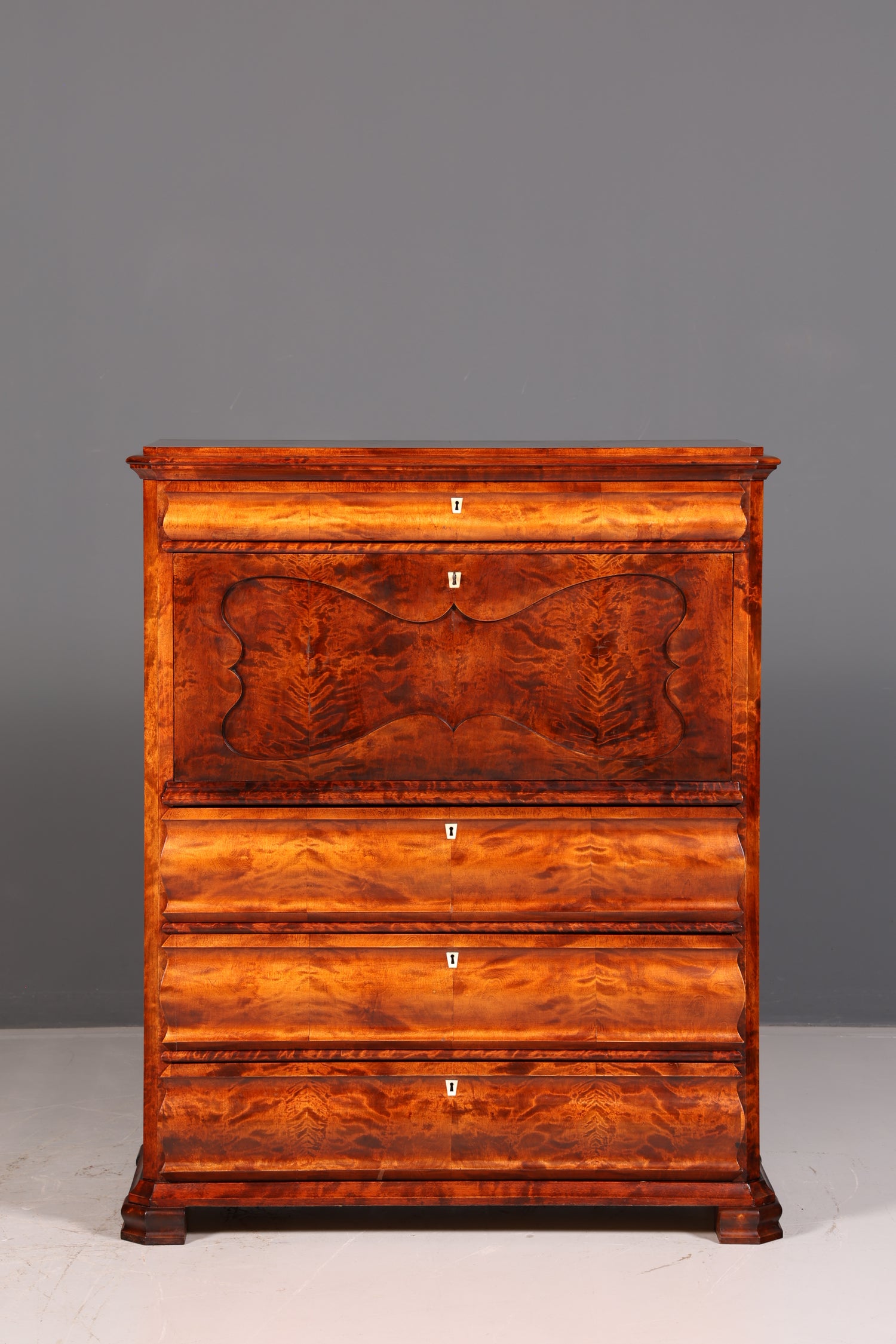 Stilvoller Biedermeier Sekretär Vertiko Louis Philippe Kommode Schubladenkommode Antik Vintage