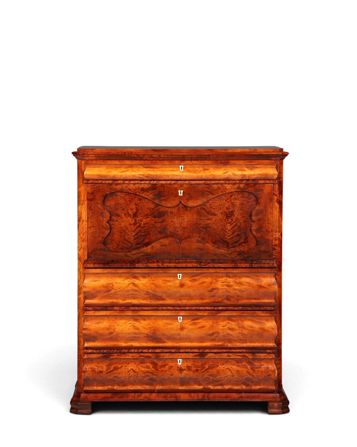 Hauptstadt Möblerei Biedermeier Sekretär aus Echtholz mit markanter Maserung und Louis-Philippe-Design