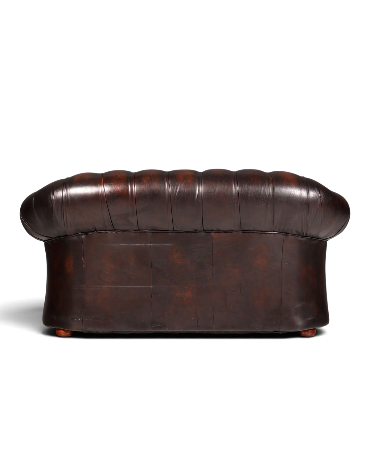 Hauptstadt Möblerei Chesterfield Centurion 2-Sitzer Sofa aus braunem Echtleder in klassischer englischer Optik