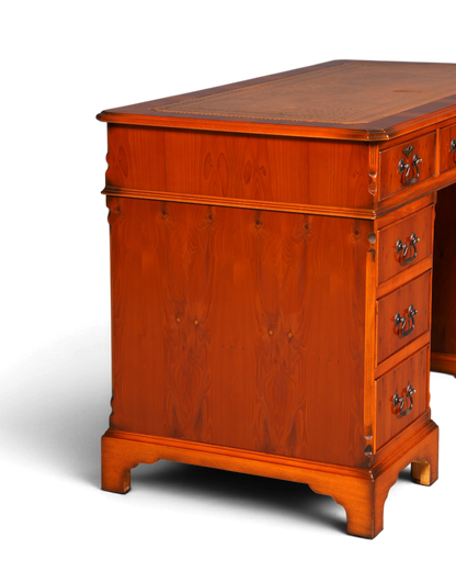 G616 Finish cm Wunderschöner Englischer Schreibtisch Englisch Eibe Desk Leder Auflage Antik Stil Bürotisch Office Desk (Kopie)