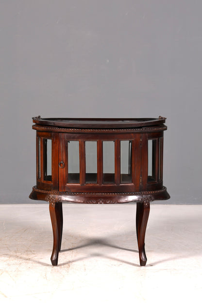 Wunderschöner filigraner Chippendale Barschrank Echt Holz Teeschrank Jugendstil Vitrine Bar Cabinet Vintage