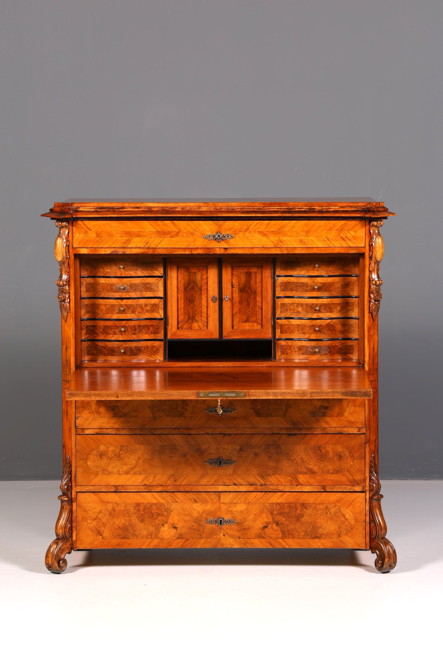 Wunderschöner Louis Philippe Sekretär Vertiko Highboard Schreibsekretär Massivholz