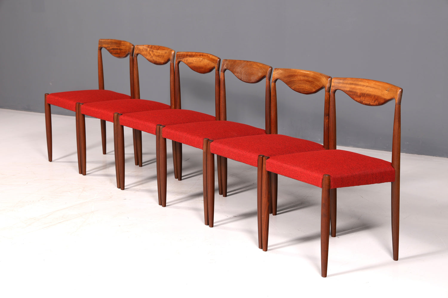 6x Mid Century Stühle Bambi Serie Rolf Rastad Adolf Relling Gustav Bahus Danish Design Stuhl Vintage Designer