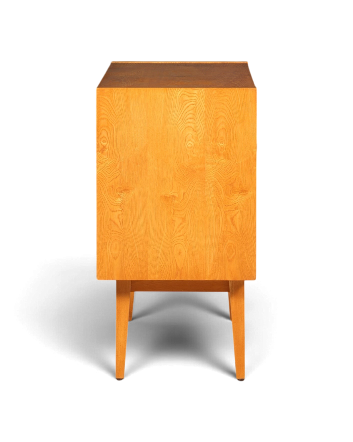 Hauptstadt Möblerei Hellerau Kommode Modell 602 von Franz Ehrlich im Mid-Century-Design aus hellem Echtholz Seitenansicht