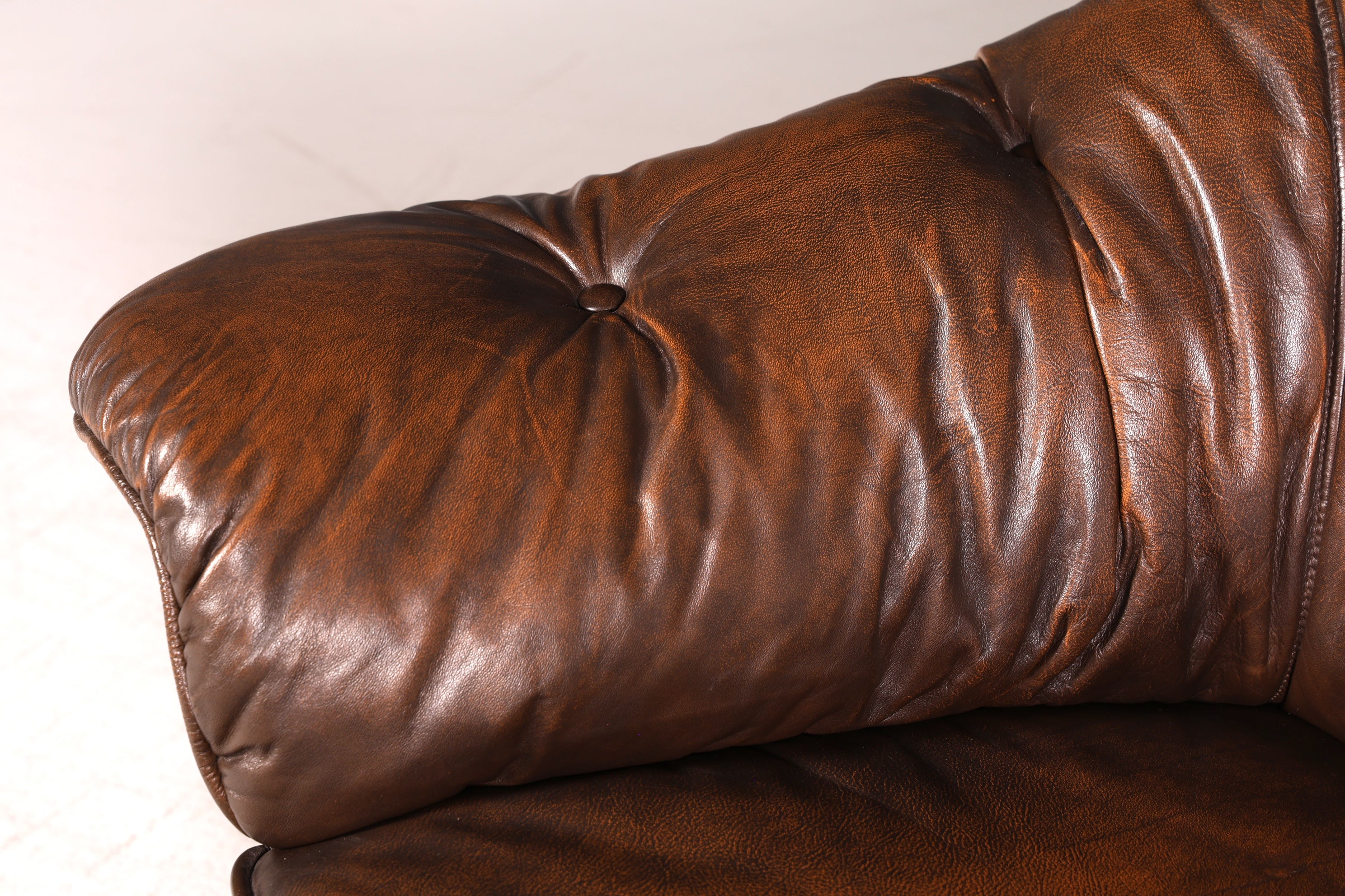 Wunderschönes Original Chesterfield Sofa 3-Sitzer Echt Leder Braun Couch Englisch Vintage