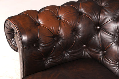 Wunderschönes Original Chesterfield Sofa 2-Sitzer Couch England Echt Leder Polstersofa Englisch Vintage