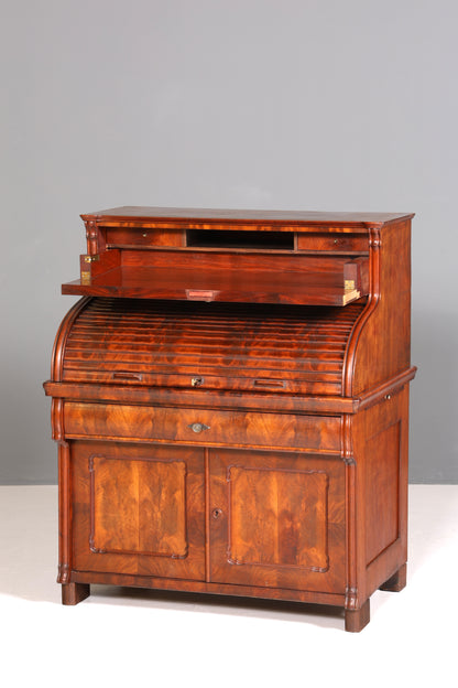 Beeindruckender Louis Philippe Sekretär Antik Rollladen Sekretär Nussbaum Schreibtisch Aufsatzsekretär