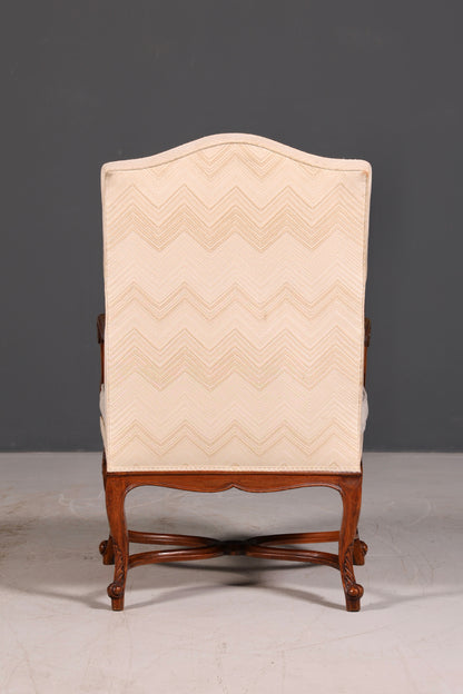 Elegant Louis Philippe Gründerzeit antique armchair with armrests and upholstery, 1 of 2