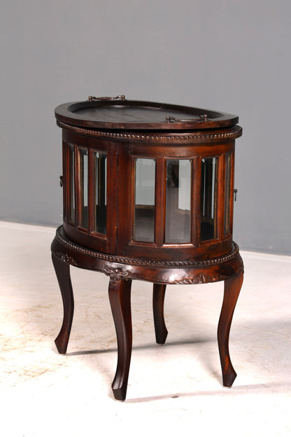 Wunderschöner filigraner Chippendale Barschrank Echt Holz Teeschrank Jugendstil Vitrine Bar Cabinet Vintage