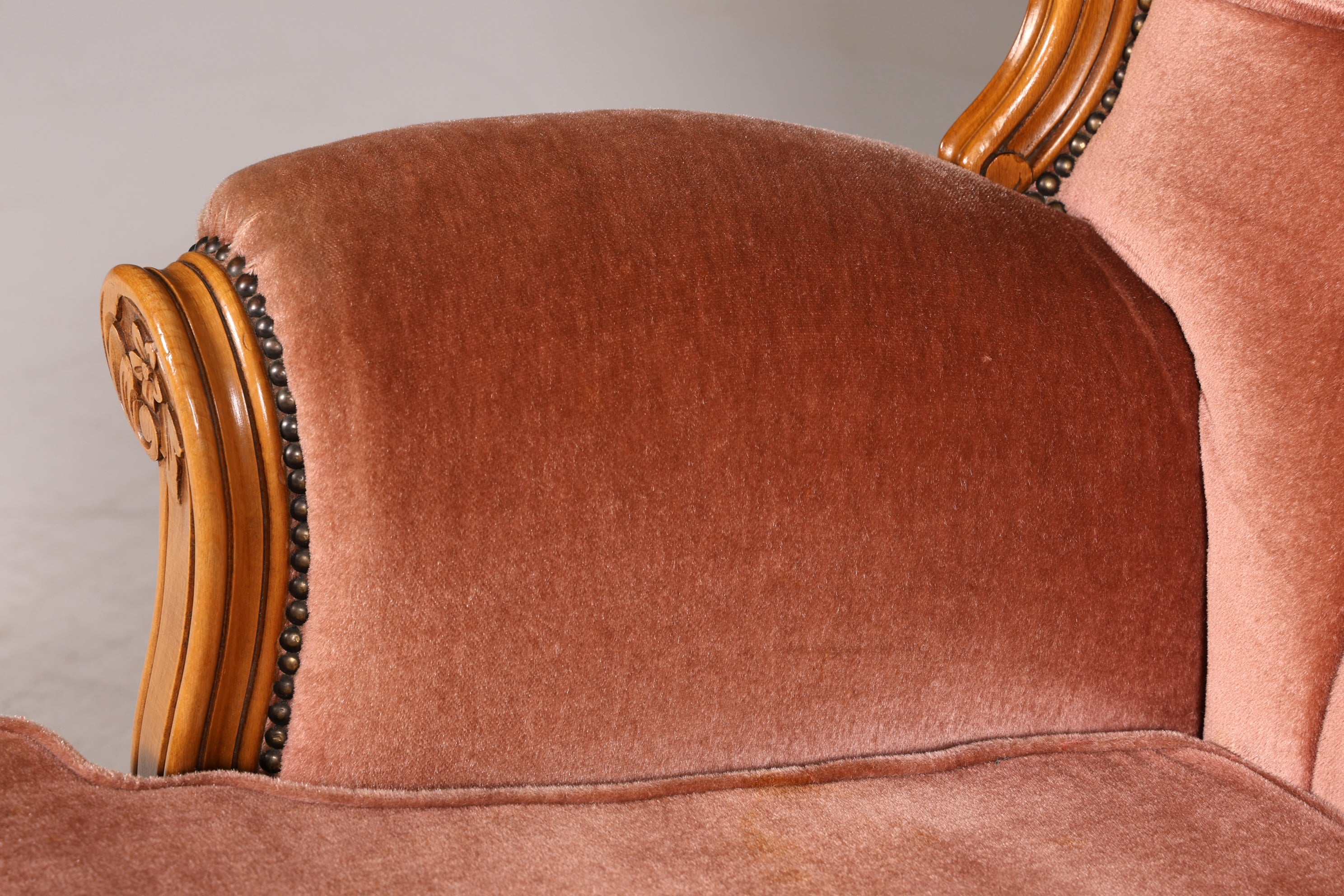Edler Chippendale Armlehnsessel Barock Stil Samt Stoff Sessel Armchair Rococo Antik 2 von 4