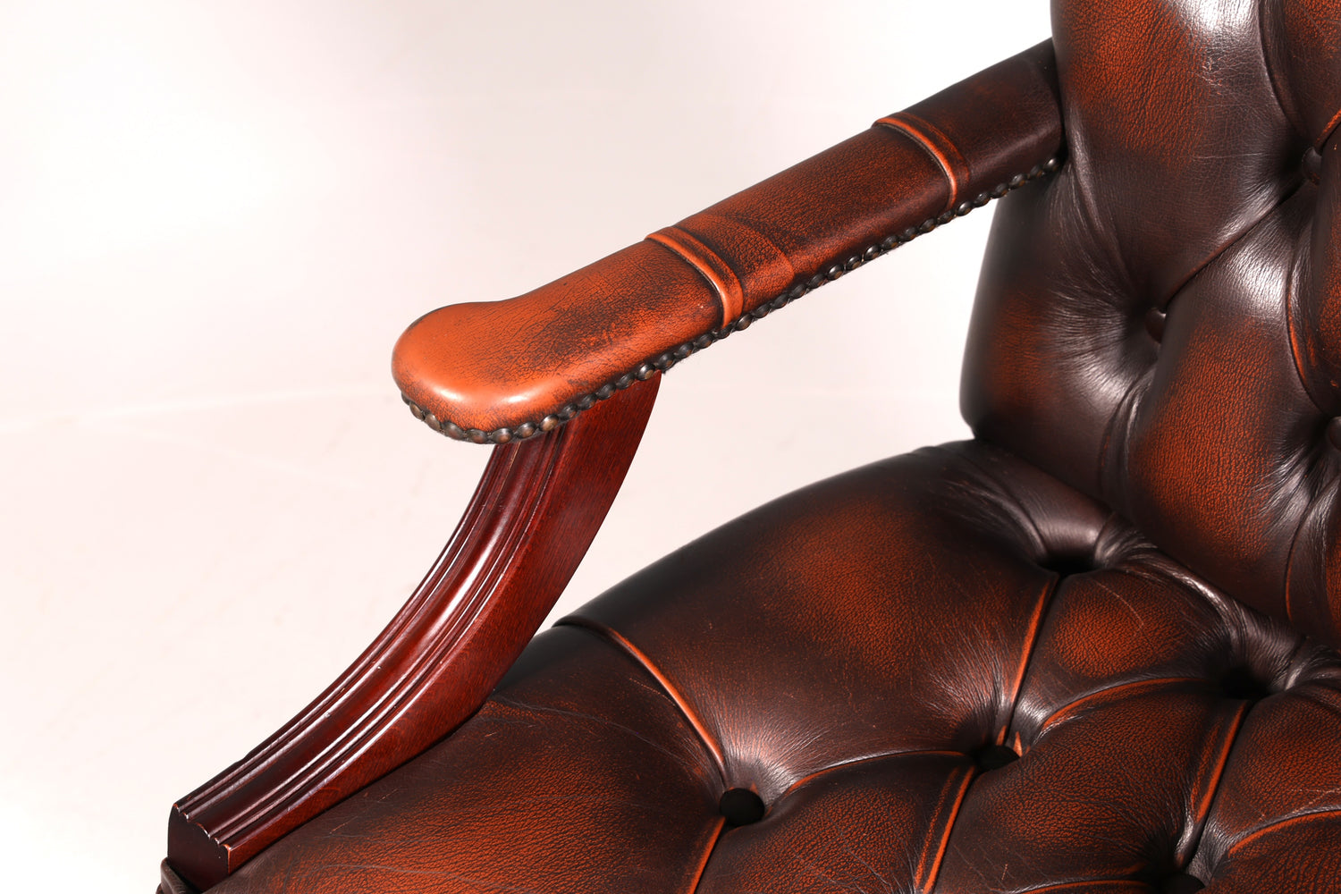Wunderschöner Original Chesterfield Centurion Bürosessel Echt Leder Englisch Bürostuhl Office Chair