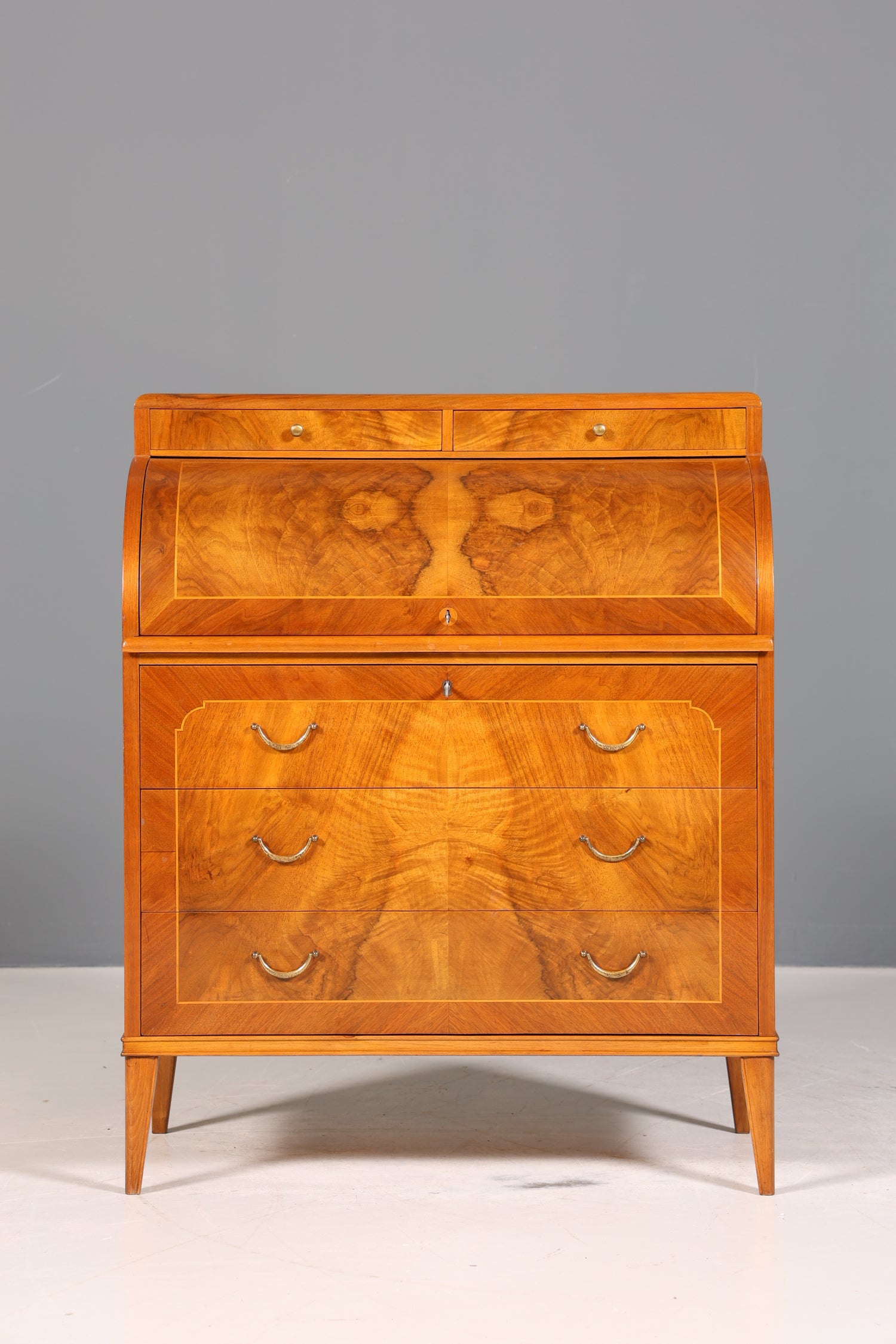 Traumhafter Mid Century Rollladen Sekretär echt Holz Büro Schrank Vintage Schreibkommode