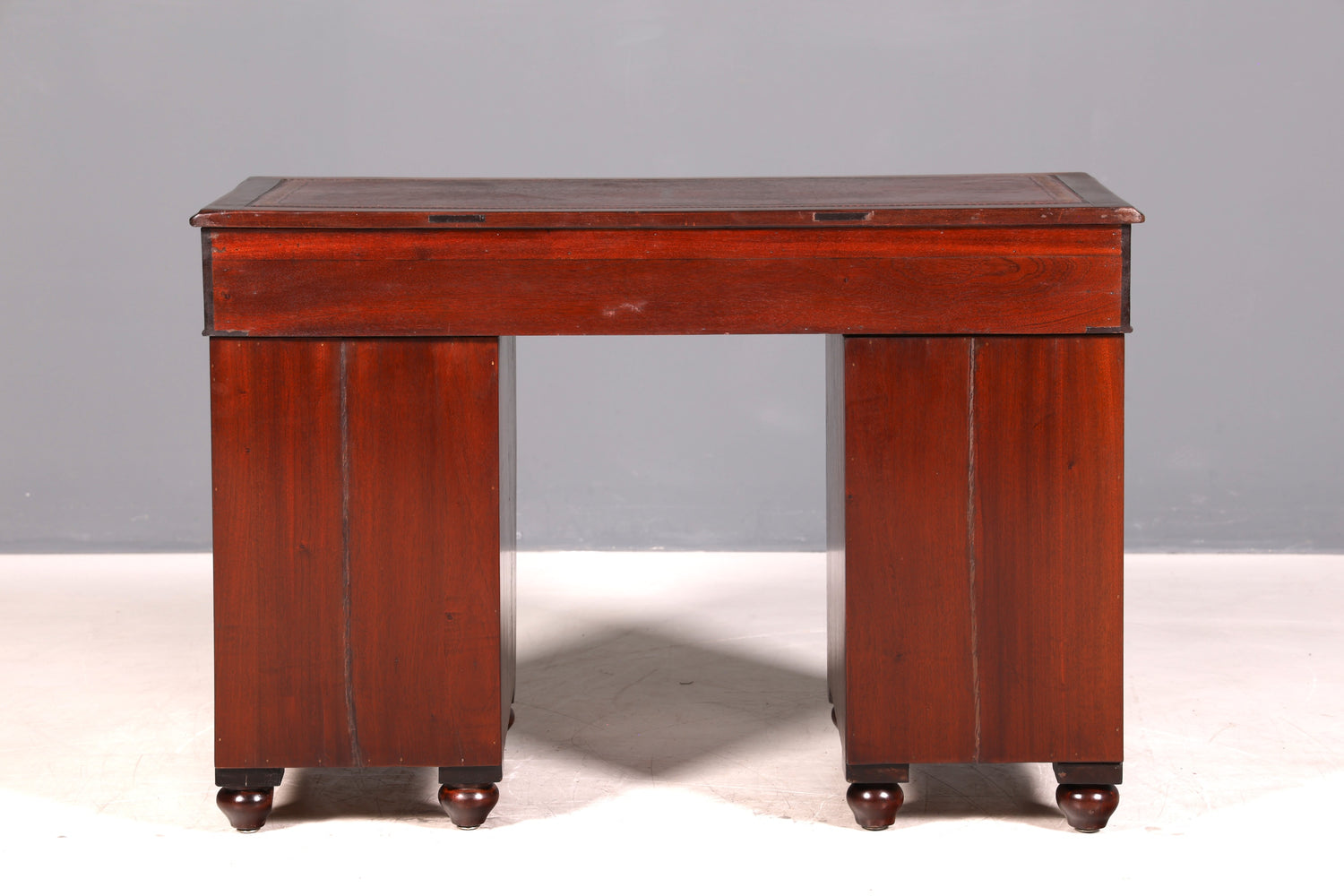 Edler Englischer Military Chest Schreibtisch Maritim Bürotisch Lederauflage Office Desk