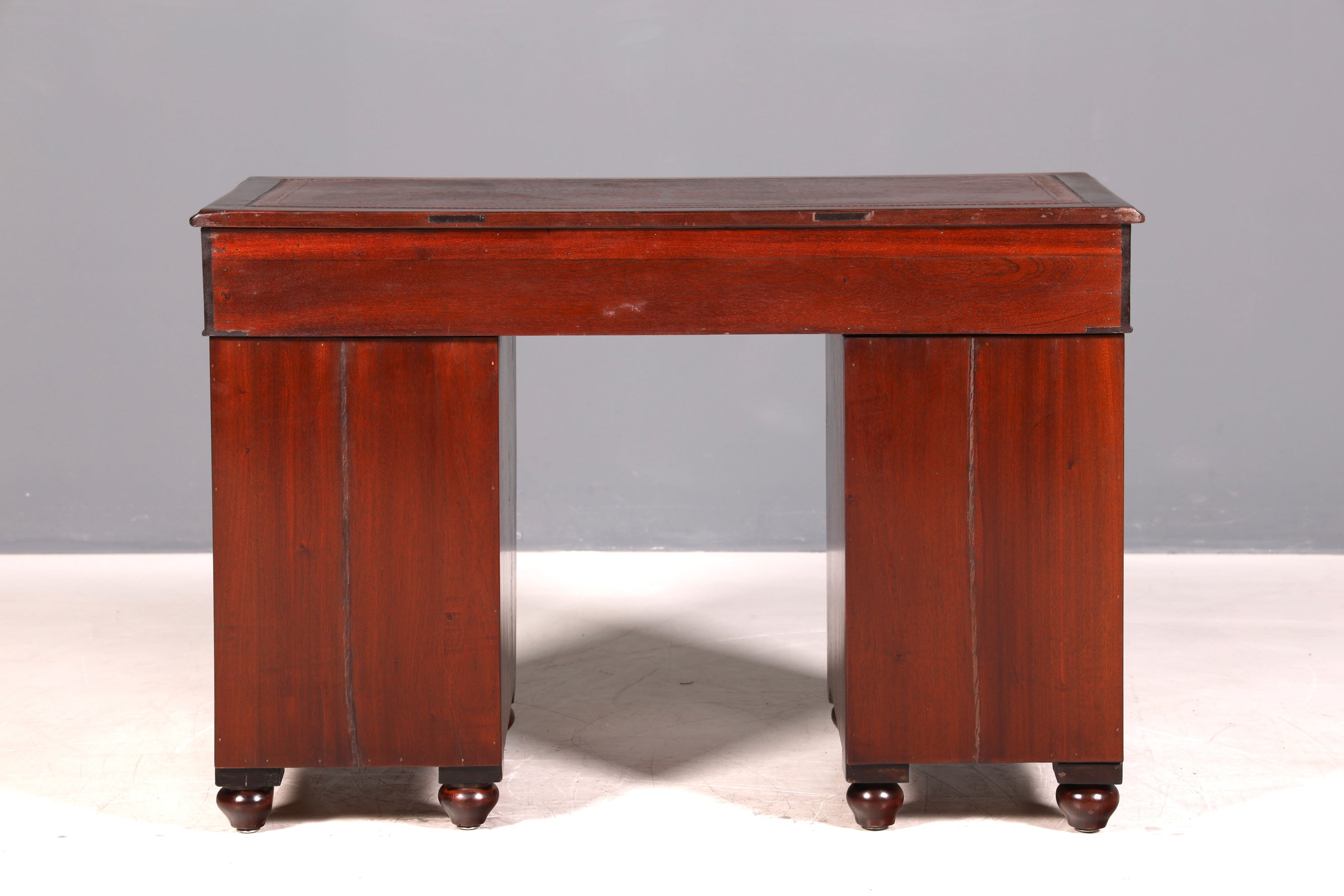 Edler Englischer Military Chest Schreibtisch Maritim Bürotisch Lederauflage Office Desk