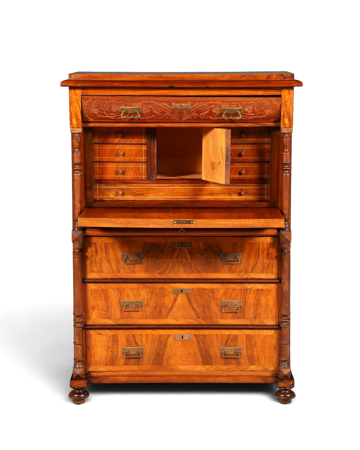 G782 Finish Wunderschöner Gründerzeit Sekretär Kommode Jugendstil Schubladenkommode Antik Vertiko (Kopie)