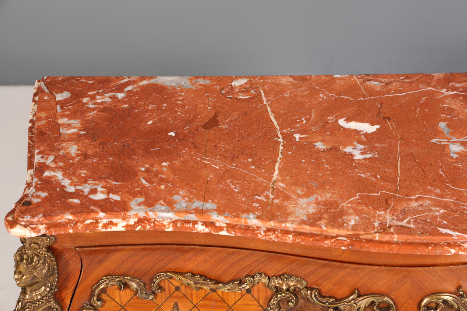 Wunderschöne Barock Kommode massiv Holz Sideboard Antik Marmor Schubladenkommode
