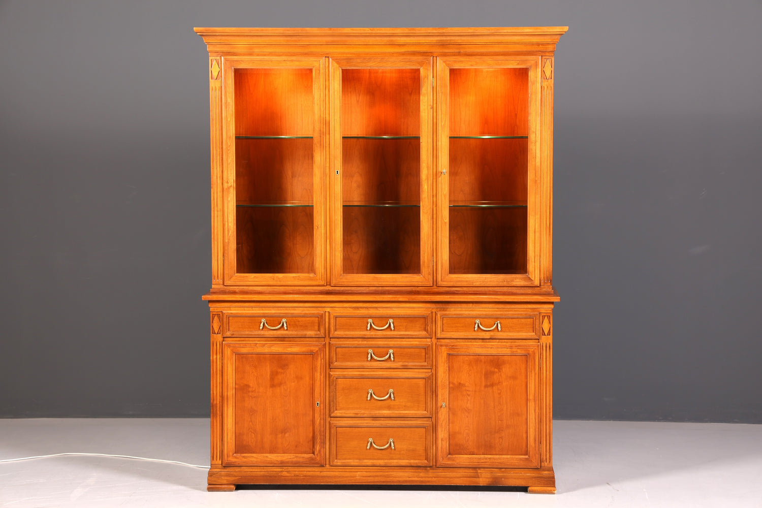 Traumhafte Original Selva XXL Vitrine Antik Stil Massivholz Villa Borghese Schrank Bibliothek