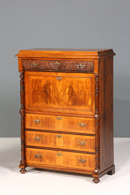 Wunderschöner Gründerzeit Sekretär Vertiko Highboard Jugendstil Kommode Schrank um 1880