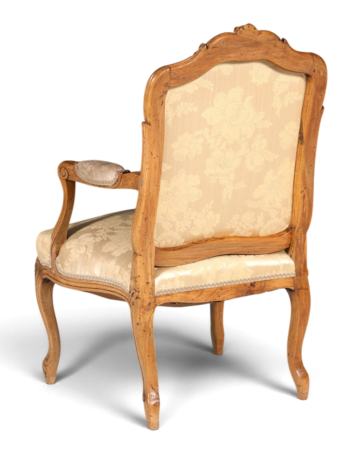 Original Barock Sessel Fauteuil Armlehnstuhl Chippendale Antik Mitte 19. Jh. Sekretär Stuhl Stoff Sessel