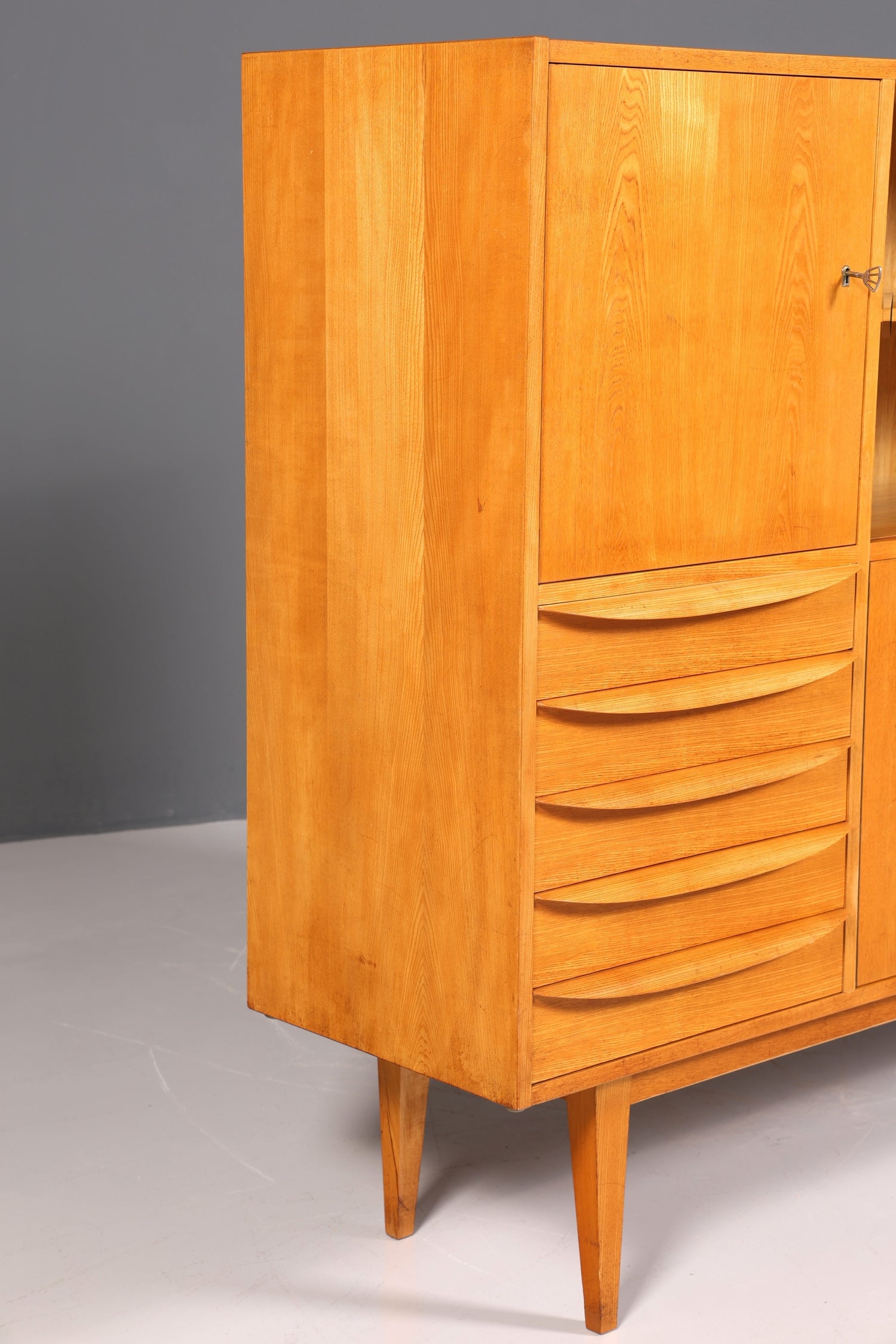 Original Hellerau Mid Century Vitrine Schrank Franz Ehrlich 602 Kommode Bücherregal Highboard