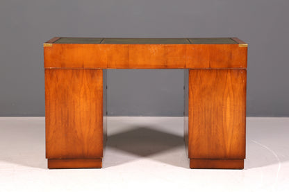 Edler Maritimer Schreibtisch Englisch Military Chest Bürotisch Echt Lederauflage Office Table