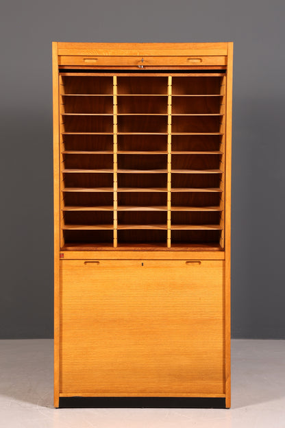 Stilvoller Mid Century Rollladenschrank Bauhaus Apothekerschrank Art Deco Büro Aktenschrank