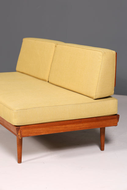 Seltenes Original Knoll Antimott Sofa Mid Century Couch Daybed Teak Holz 3-Sitzer Sofa Schlafsofa